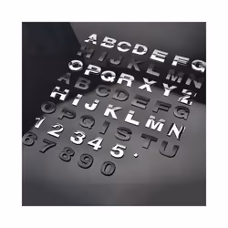 3D Metal DIY Letters Numbers Alphabet Logo Car Emblem Badge Sticker Car - 4.4cm, Black