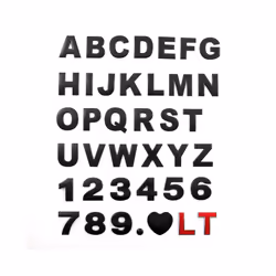 3D Metal DIY Letters Numbers Alphabet Logo Car Emblem Badge Sticker Car - 2.4cm, Black