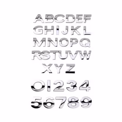 3D Metal DIY Letters Numbers Alphabet Logo Car Emblem Badge Sticker Car - 2.4cm, Black