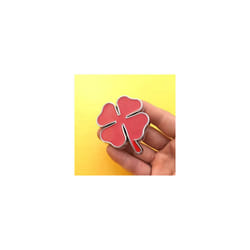 3D Metal Car Sticker Green Lucky Four Leaf Clover Fender Front Grille - C