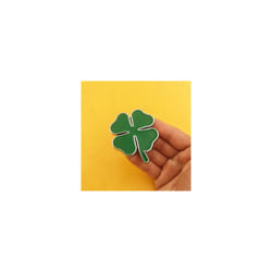 3D Metal Car Sticker Green Lucky Four Leaf Clover Fender Front Grille - A
