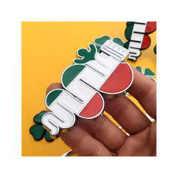 3D Metal Car Sticker Green Lucky Four Leaf Clover Fender Front Grille - A