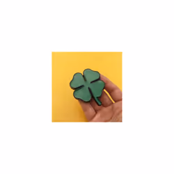 3D Metal Car Sticker Green Lucky Four Leaf Clover Fender Front Grille - B
