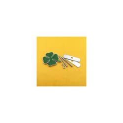 3D Metal Car Sticker Green Lucky Four Leaf Clover Fender Front Grille - F