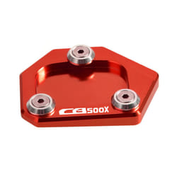 Motorcycle Sidestand Kickstand Foot Plate Side Stand Extension Pad Enlarge - Red