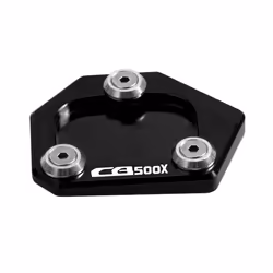 Motorcycle Sidestand Kickstand Foot Plate Side Stand Extension Pad Enlarge - Black