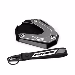 Motorcycle Foot Side Stand Extension Pad Kickstand Plate For Suzuki V-Strom - combo-Grey