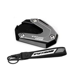 Motorcycle Foot Side Stand Extension Pad Kickstand Plate For Suzuki V-Strom - combo-Grey