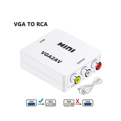 AV RCA CVBS To VGA Video Converter VGA To AV RCA Adapter With 3.5mm Audio - VGA TO AV