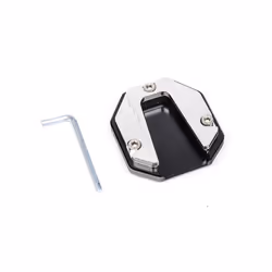 Scooter Motorcycle Bike Aluminum Alloy Kickstand Extender Foot Side Stand - silvery