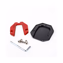 Scooter Motorcycle Bike Aluminum Alloy Kickstand Extender Foot Side Stand - silvery