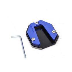 Scooter Motorcycle Bike Aluminum Alloy Kickstand Extender Foot Side Stand - blue
