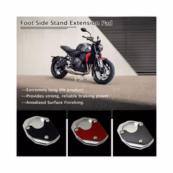Fit For Trident 660 TRIDENT660 Aluminium Kickstand Foot Side Stand Extension - Grey-TRIDENT LOGO