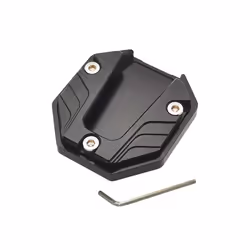 Aluminum Alloy Motorcycle Bike Kickstand Extender Anti-skid Foot Side - Black