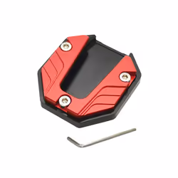 Aluminum Alloy Motorcycle Bike Kickstand Extender Anti-skid Foot Side - Red