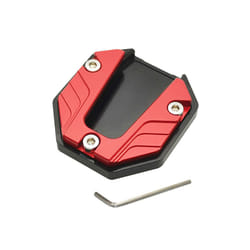 Aluminum Alloy Motorcycle Bike Kickstand Extender Anti-skid Foot Side - Red