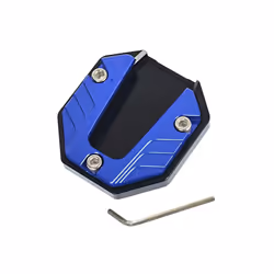 Aluminum Alloy Motorcycle Bike Kickstand Extender Anti-skid Foot Side - Blue