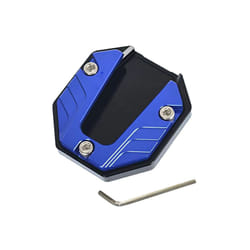 Aluminum Alloy Motorcycle Bike Kickstand Extender Anti-skid Foot Side - Blue