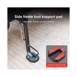 Universal Motorcycle Bikes Side Tripod Seat Kickstand Extender Foot Side - Silver