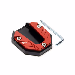 Aluminum Alloy Motorcycle Bike Kickstand Extender Foot Side Stand Extension - Red