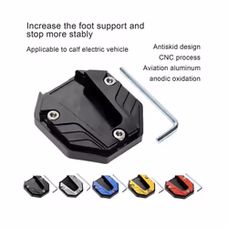 Aluminum Alloy Motorcycle Bike Kickstand Extender Foot Side Stand Extension - Red