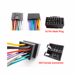 16 Pin To ISO Cable Adapter 16P Plug ISO Connector Wiring Harness Universal