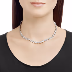 Angelic Necklace, White, Rhodium Plated