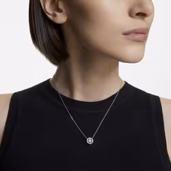 Swarovski Una Rhodium Plated And Zirconia Necklace 5286137 For Women
