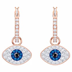 Swarovski 5425857 earring Hoop earrings Metal Blue, Rose gold, White