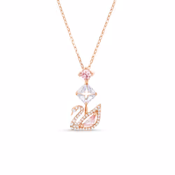 Swarovski Swan Rose Gold Tone Plated And Zirconia Pendant 5473024 For Women