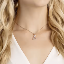 Swarovski Swan Rose Gold Tone Plated And Zirconia Pendant 5473024 For Women