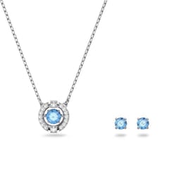Swarovski Una Rhodium Plated And Zirconia Necklace And Earrings Set 5480485 For Women