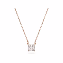 Swarovski Stilla Attract Clear Crystals And Rose Gold Tone Necklace 5510698 For Women