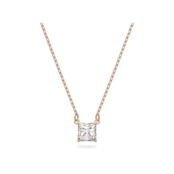 Swarovski Stilla Attract Clear Crystals And Rose Gold Tone Necklace 5510698 For Women