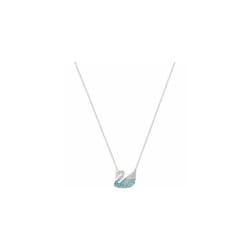 Swarovski 5512095 Crystal Iconic Swan Pendant, Blue, Rhodium Plated