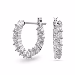 Swarovski Matrix Vittore Rhodium Plated And Zirconia Hoop Earrings 5562126 For Women