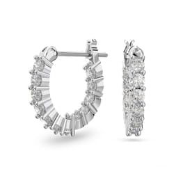 Swarovski Matrix Vittore Rhodium Plated And Zirconia Hoop Earrings 5562126 For Women