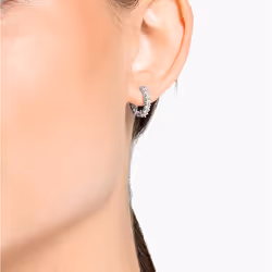 Swarovski Matrix Vittore Rhodium Plated And Zirconia Hoop Earrings 5562126 For Women