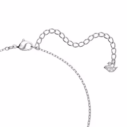 Swarovski Una Angelic Pendant with Circular Clear Crystal and Clear Crystal Pav   on a Rhodium Plated Chain