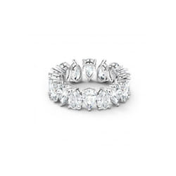 Swarovski Vittore Pear White Rhodium Plated Ring 5572825 - Size 50