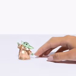 Swarovski Star Wars Mandalorian The Child, Green and Gold tone Crystals, from the Star Wars Collection