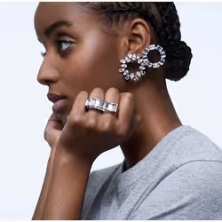 Swarovski 5601509 earring Stud earrings Metal Silver, White - Additional view 5