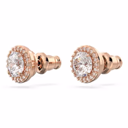 Swarovski Una Angelic Stud earrings Metal Rose gold, White