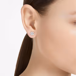 Swarovski Una Angelic Stud earrings Metal Rose gold, White - Additional view 6