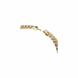 Swarovski Matrix Tennis Bracelet, White Round-Cut Crystals in a Gold-Tone Plated Setting, from the Matrix Collection, Size M
