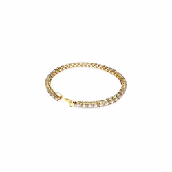 Swarovski Matrix Tennis Bracelet, White Round-Cut Crystals in a Gold-Tone Plated Setting, from the Matrix Collection, Size M
