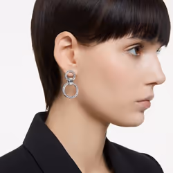 Swarovski 5663503 earring Stud earrings Metal Silver, White - Additional view 5