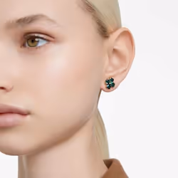 Swarovski 5666236 earring Stud earrings Metal Gold, Green - Additional view 5
