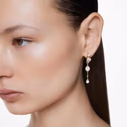 Swarovski 5680097 earring Clip-on earrings Metal Gold, White - Additional view 5