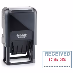 Trodat 4750/L2 Eco Self Inking Word and Date Stamp RECEIVED 39x23mm Bl